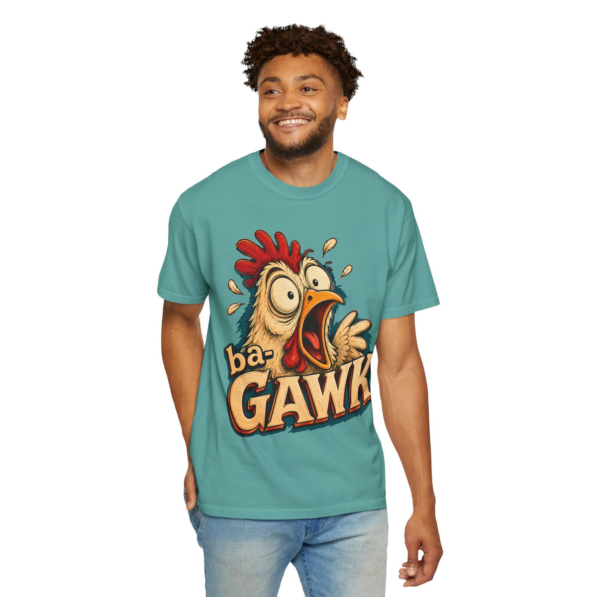 ba-GAWK Chicken Shirt | Funny Chicken Graphic Tee | Comfort Colors Farm Humor Shirt | Vintage Chicken Lover Gift | Gawking Chicken Tee