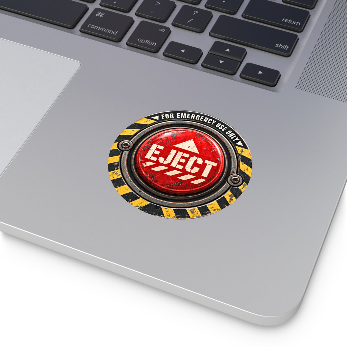 EJECT Button Round Vinyl Sticker | Emergency Use Only, Industrial Warning