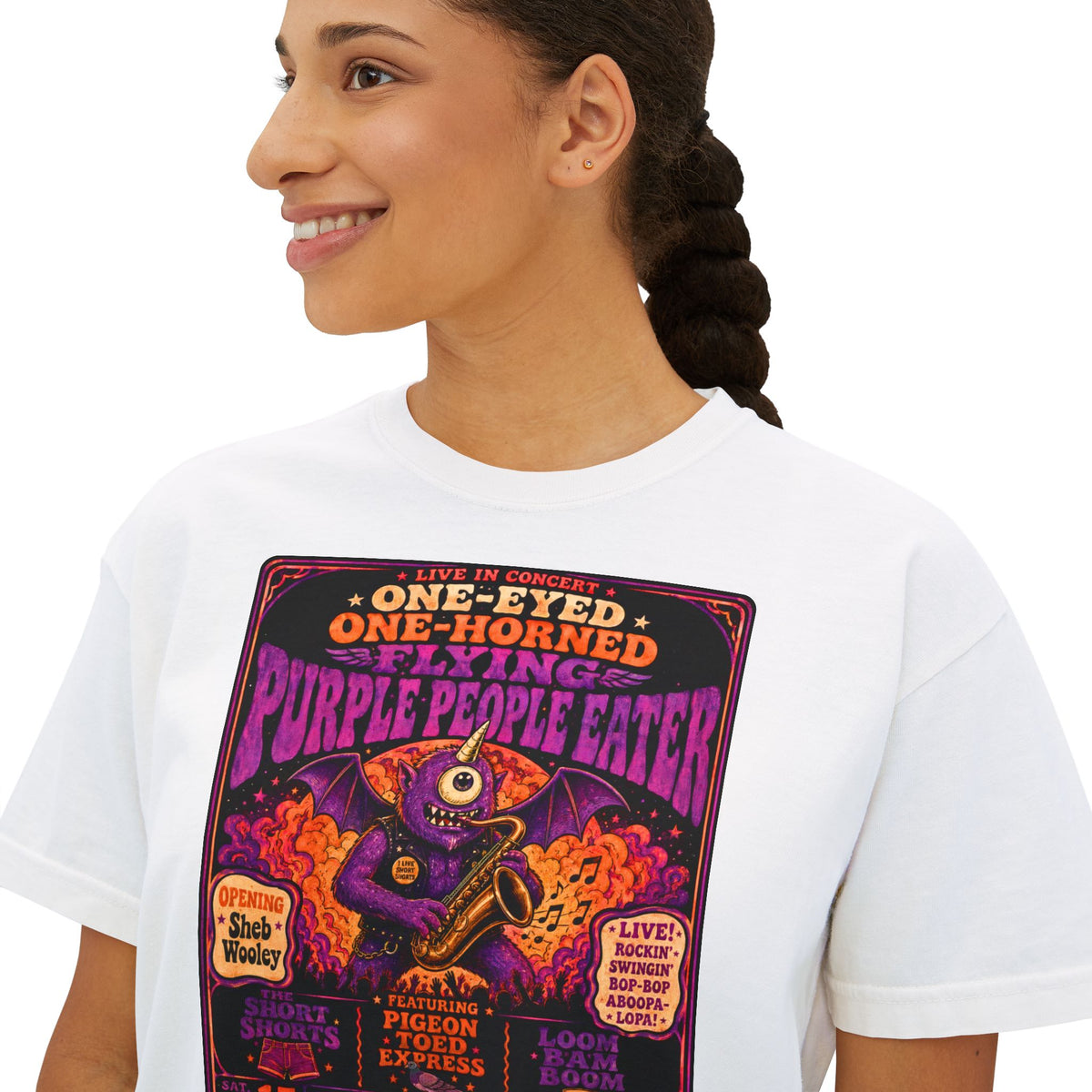 Flying Monster World Tour Shirt | Retro Concert Poster Graphic Tee | Funny Psychedelic Rock Monster T-Shirt