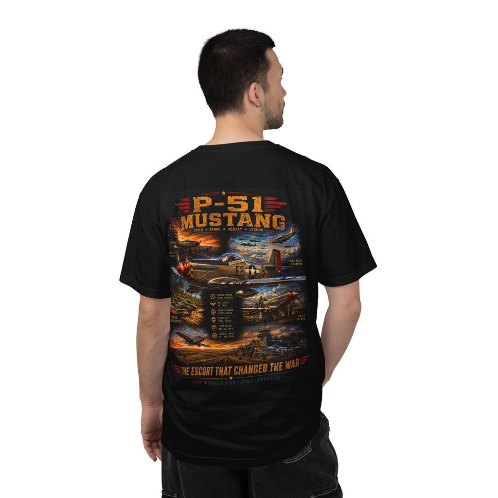 P-51 Mustang Vintage Warplane T-shirt | WWII Fighter Aircraft Graphic