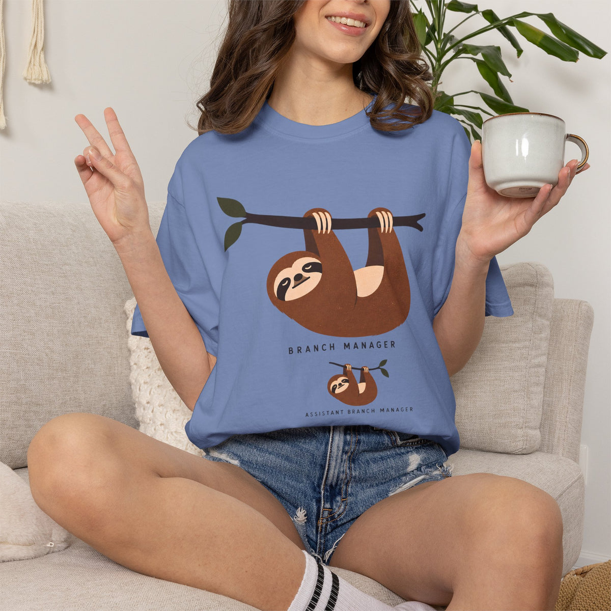 Funny Sloth Shirt, Branch Manager T-Shirt, Assistant Branch Manager Tee, Sloth Lover Gift, Funny Office Shirt, Comfort Colors Tee