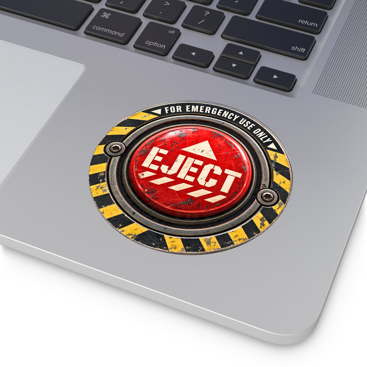EJECT Button Round Vinyl Sticker | Emergency Use Only, Industrial Warning