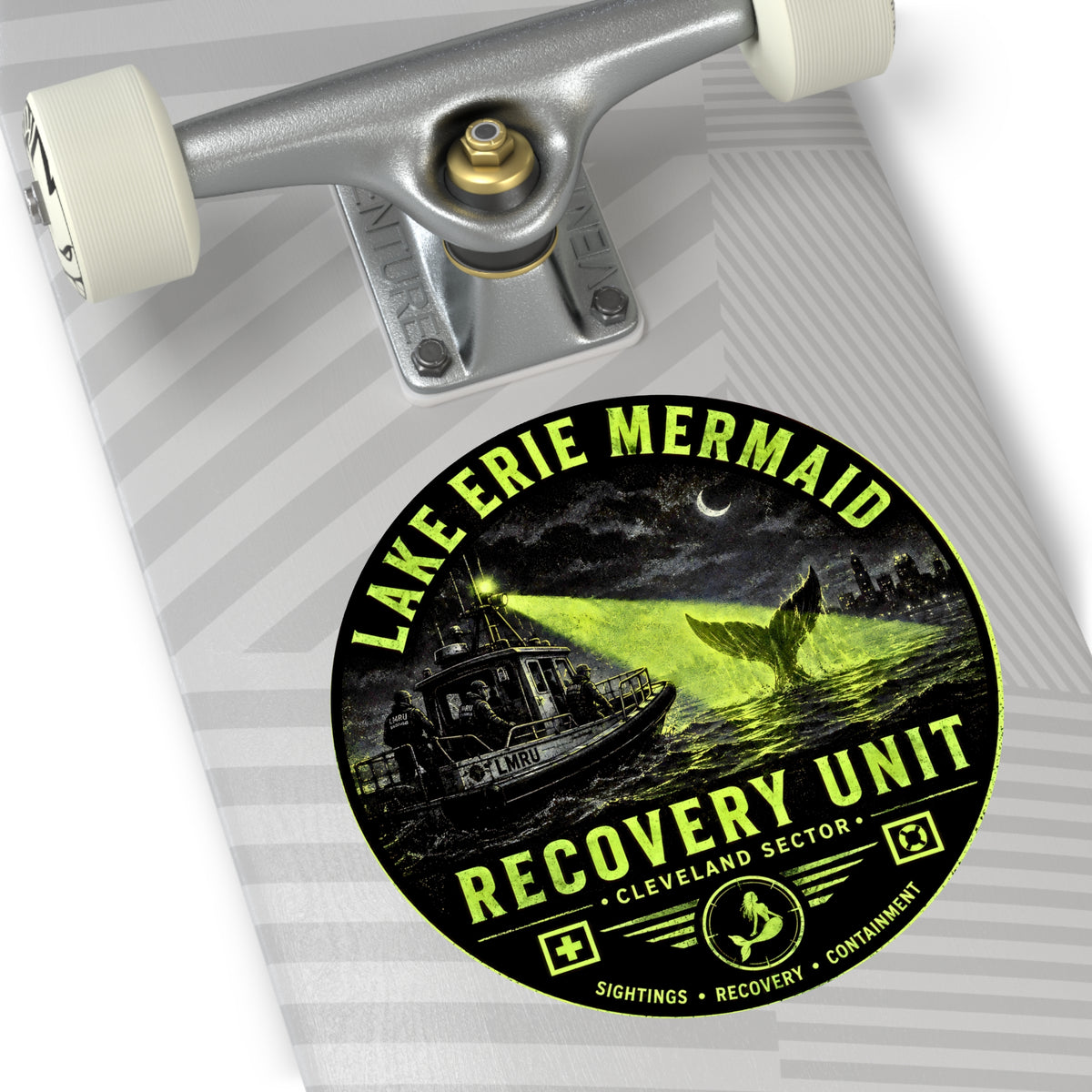 Lake Erie Mermaid Recovery Unit Sticker | Round Vinyl Sticker