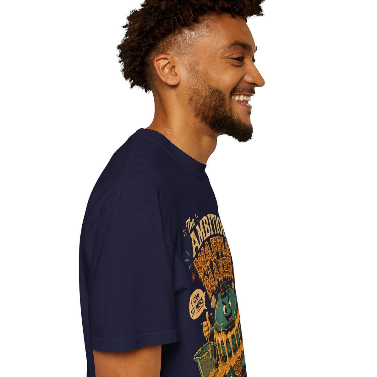 Ambitious Waffle Maker T-shirt | Retro Cartoon Breakfast Illustration