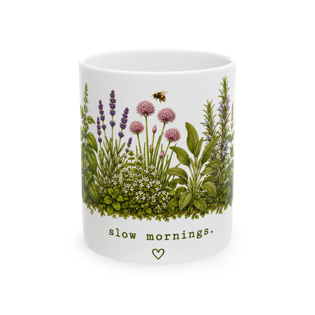 Slow Mornings Ceramic Mug | Botanical Coffee Mug | Wildflower Nature Gift | 11oz & 15oz