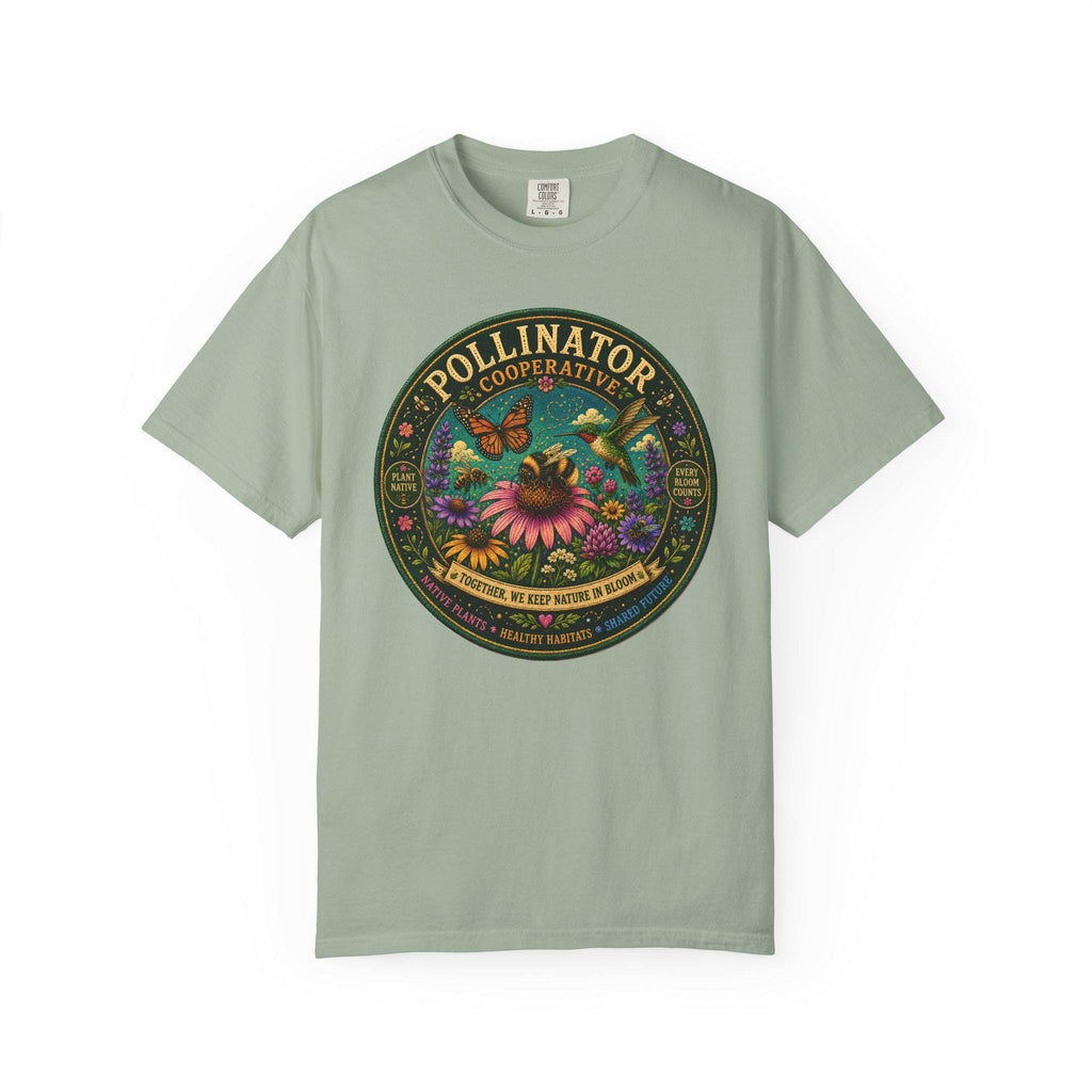 Pollinator Cooperative Shirt, Native Plants, Bee Butterfly Hummingbird Tee