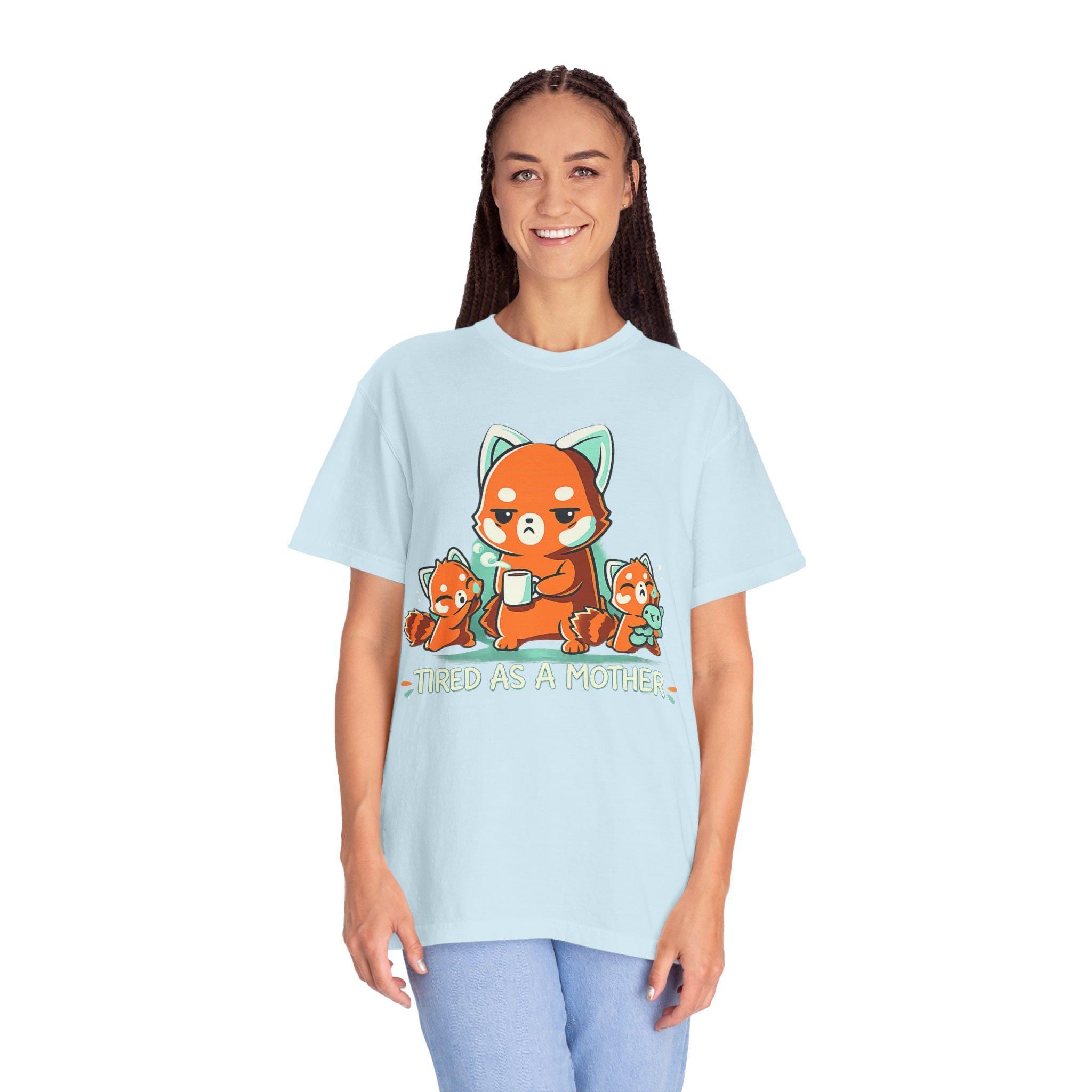 Tired Mother Panda Shirt, Funny Mom Life Tee, Coffee Chaos Comfort Colors