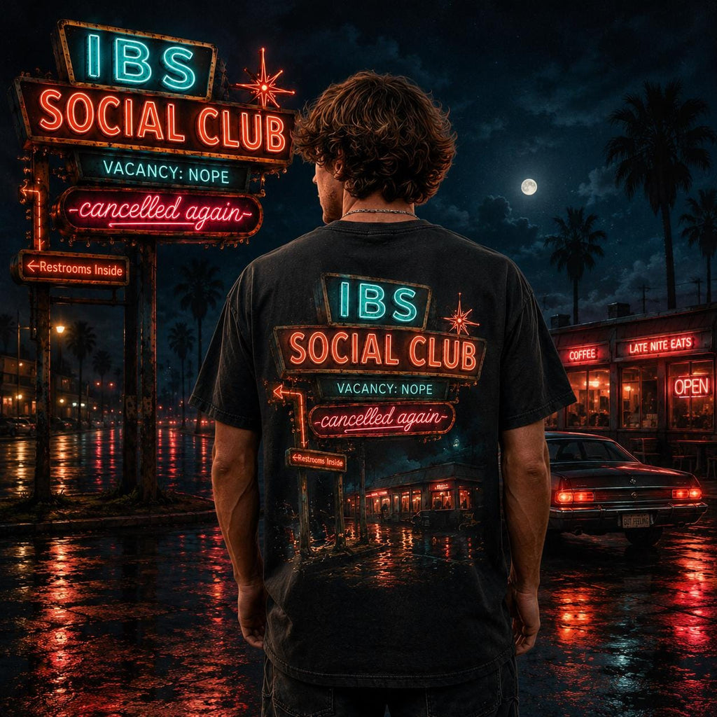 IBS Social Club Shirt, Cancelled Again Retro Motel Graphic Tee