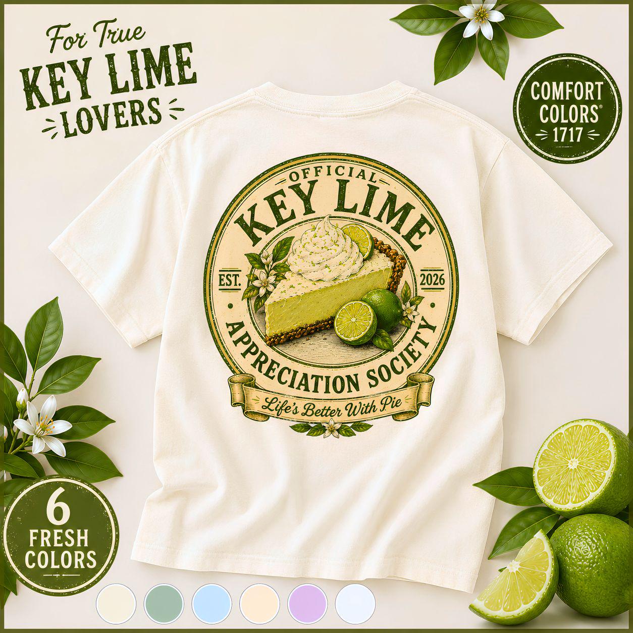 Key Lime Appreciation Society T-shirt | Vintage Botanical Pie Illustration