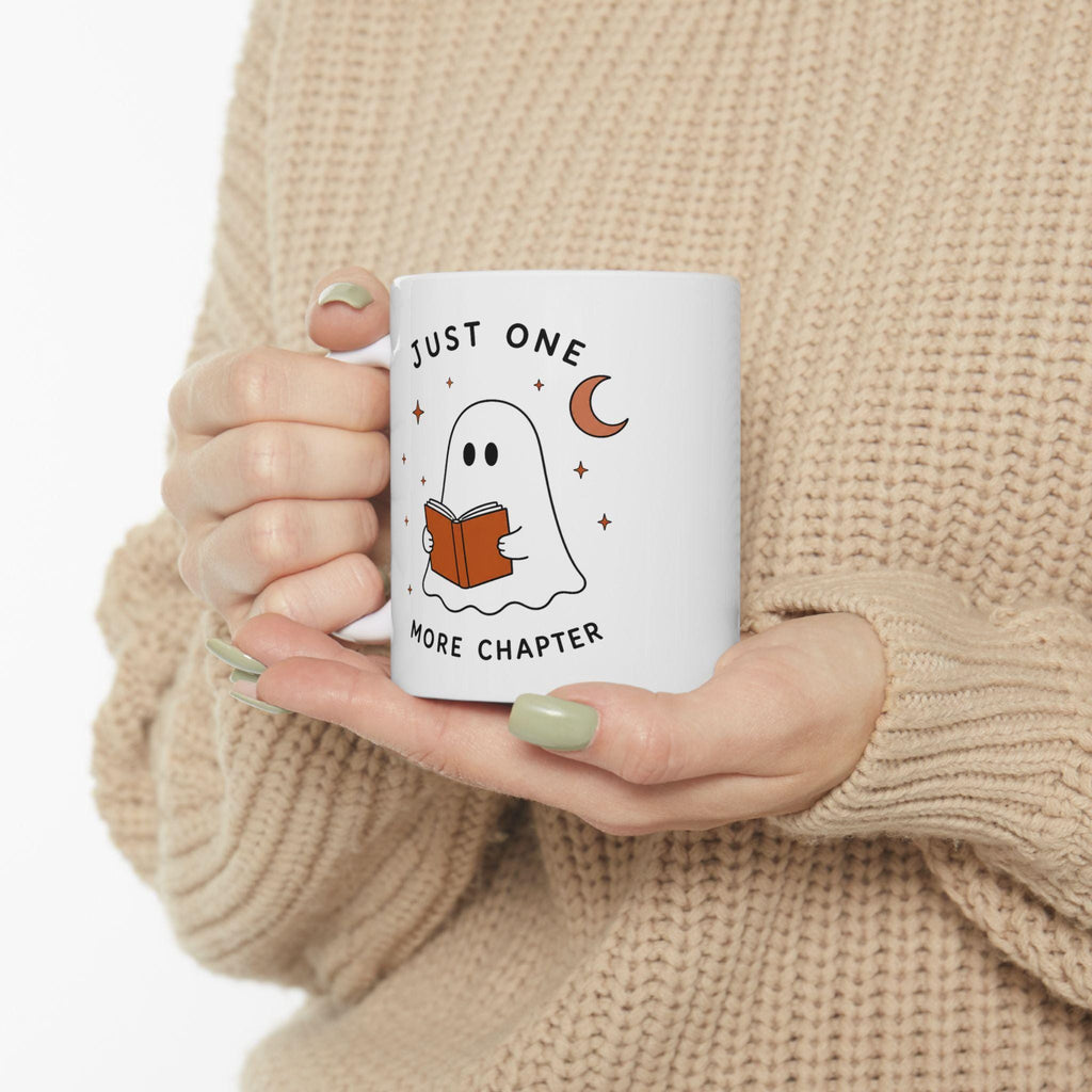 Ghost Reading Mug | Cozy Autumn Book Lover Ceramic Cup