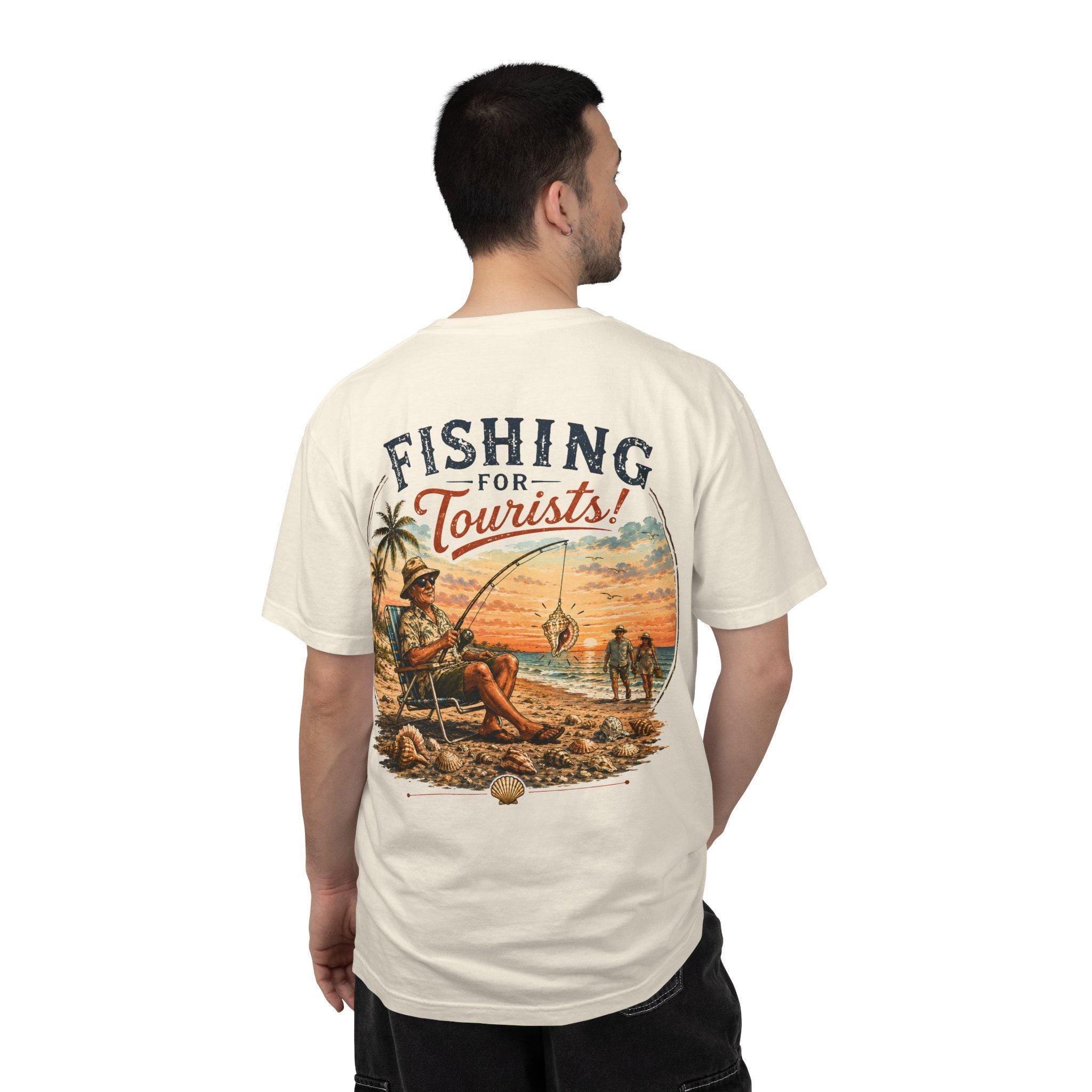 Fishing for Tourists shirt | Vintage Beach Fishing Sunset T-shirt