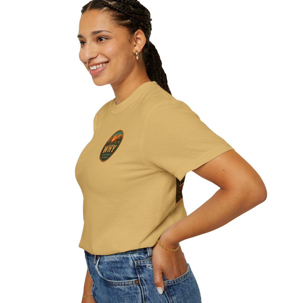 Greetings from WHY Arizona T-shirt | Road Trip Vintage Postcard Design