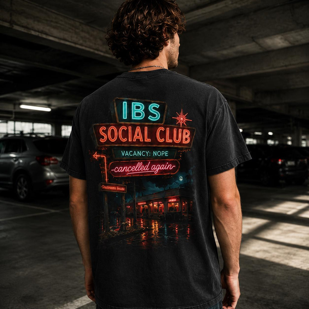 IBS Social Club Shirt, Cancelled Again Retro Motel Graphic Tee