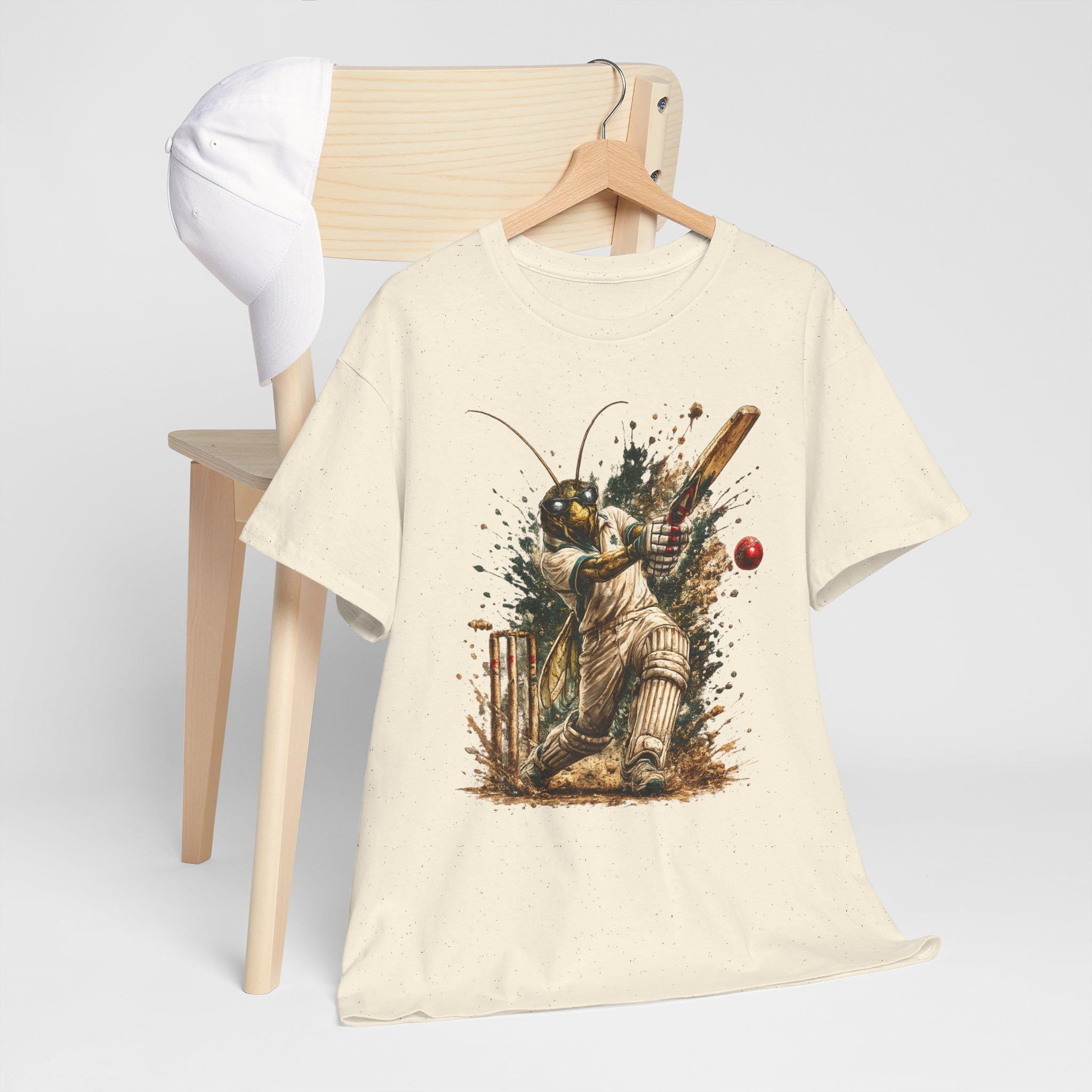 Cricket Playing Cricket Shirt | Funny Insect Athlete Tee | Badass Cricket Player Graphic | Sports Humor Shirt | Unique Gift Idea