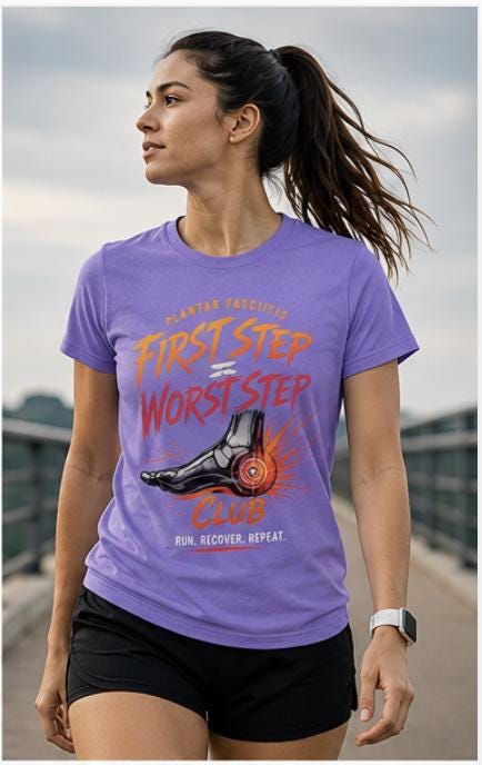 Plantar Fasciitis Club Shirt, Runner Heel Pain Recovery Tee, Marathon Comfort Apparel