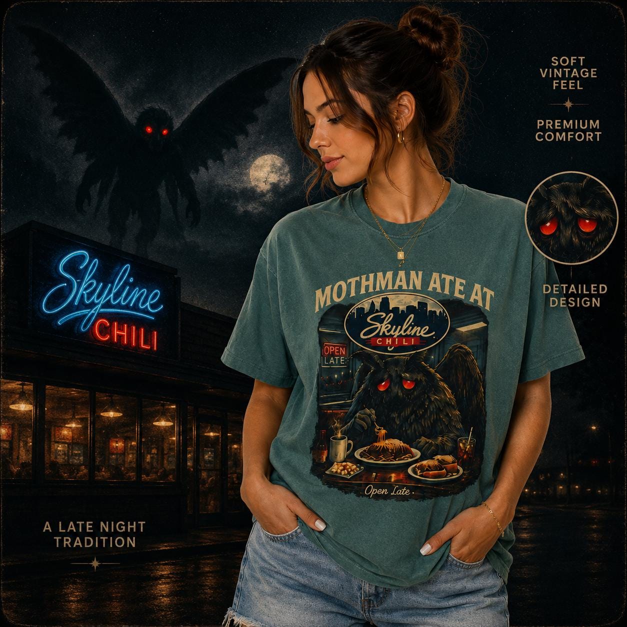 Mothman Ate at Skyline Tee