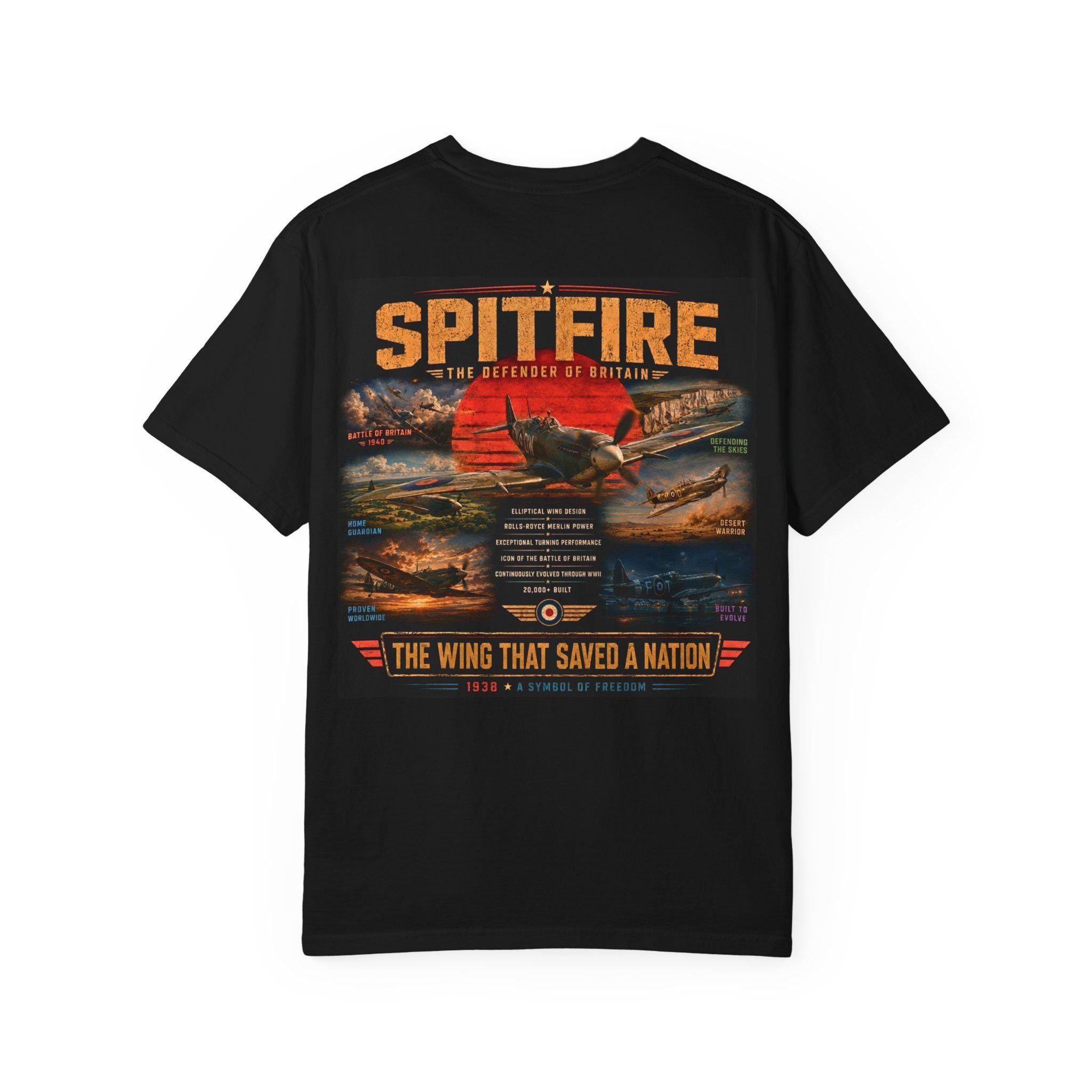 Spitfire Aircraft History T-Shirt | The Wing That Saved a Nation, WWII Plane Art