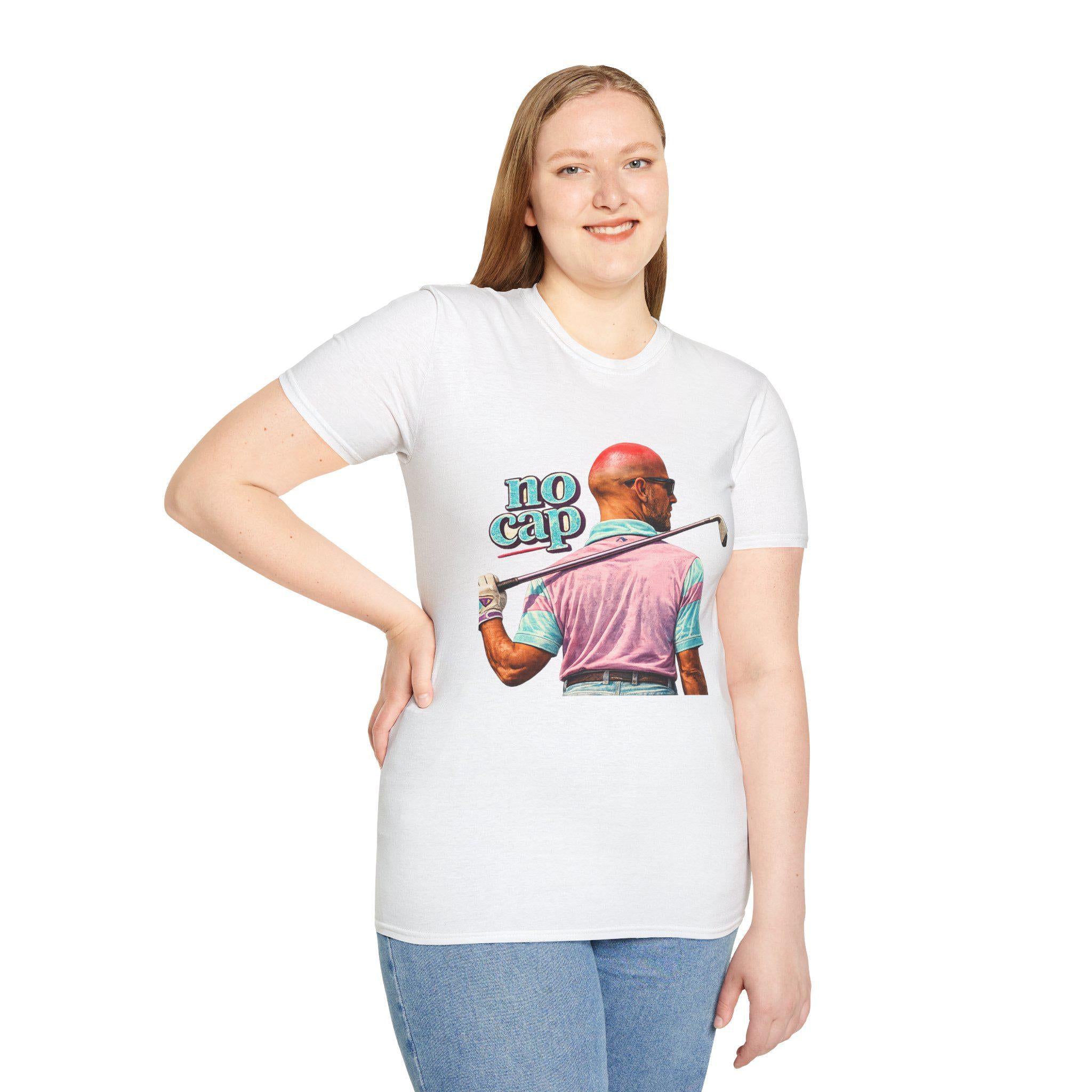 Retro 90s Bald Golfer Shirt: Funny Golf Humor Tee, Sunburn Head Joke