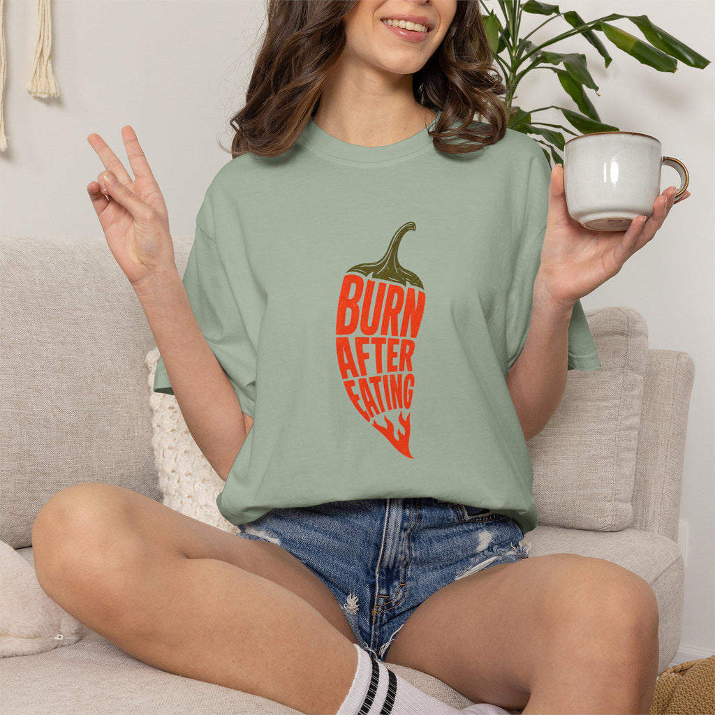 Burn After Eating chili pepper T-Shirt | Spicy Food Graphic