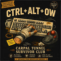 CTRL ALT OW Carpal Tunnel Survivor Club Tee, Funny Office Gamer Gift