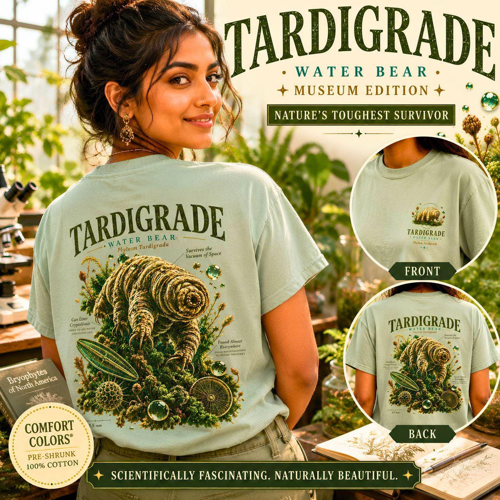 Tardigrade Water Bear Shirt, Museum Edition Botanical Graphic Tee