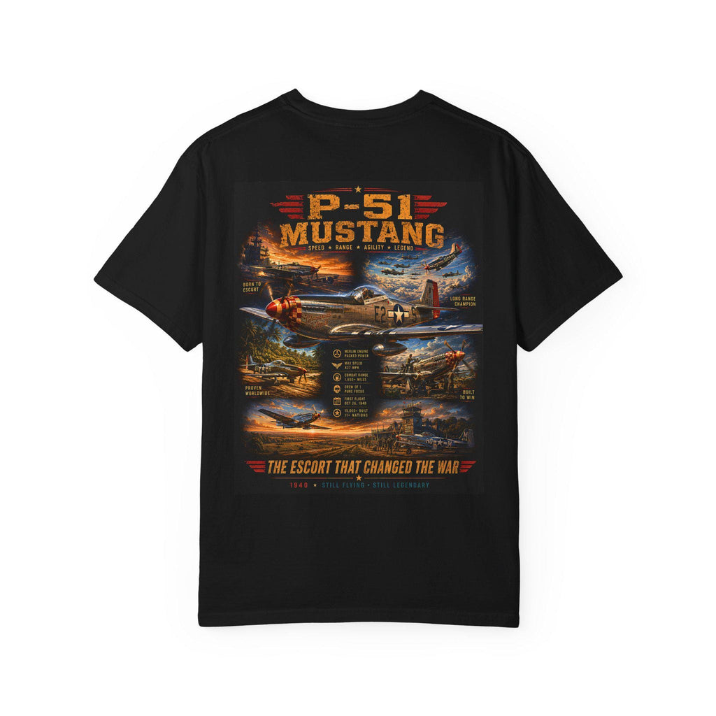 P-51 Mustang Vintage Warplane T-shirt | WWII Fighter Aircraft Graphic