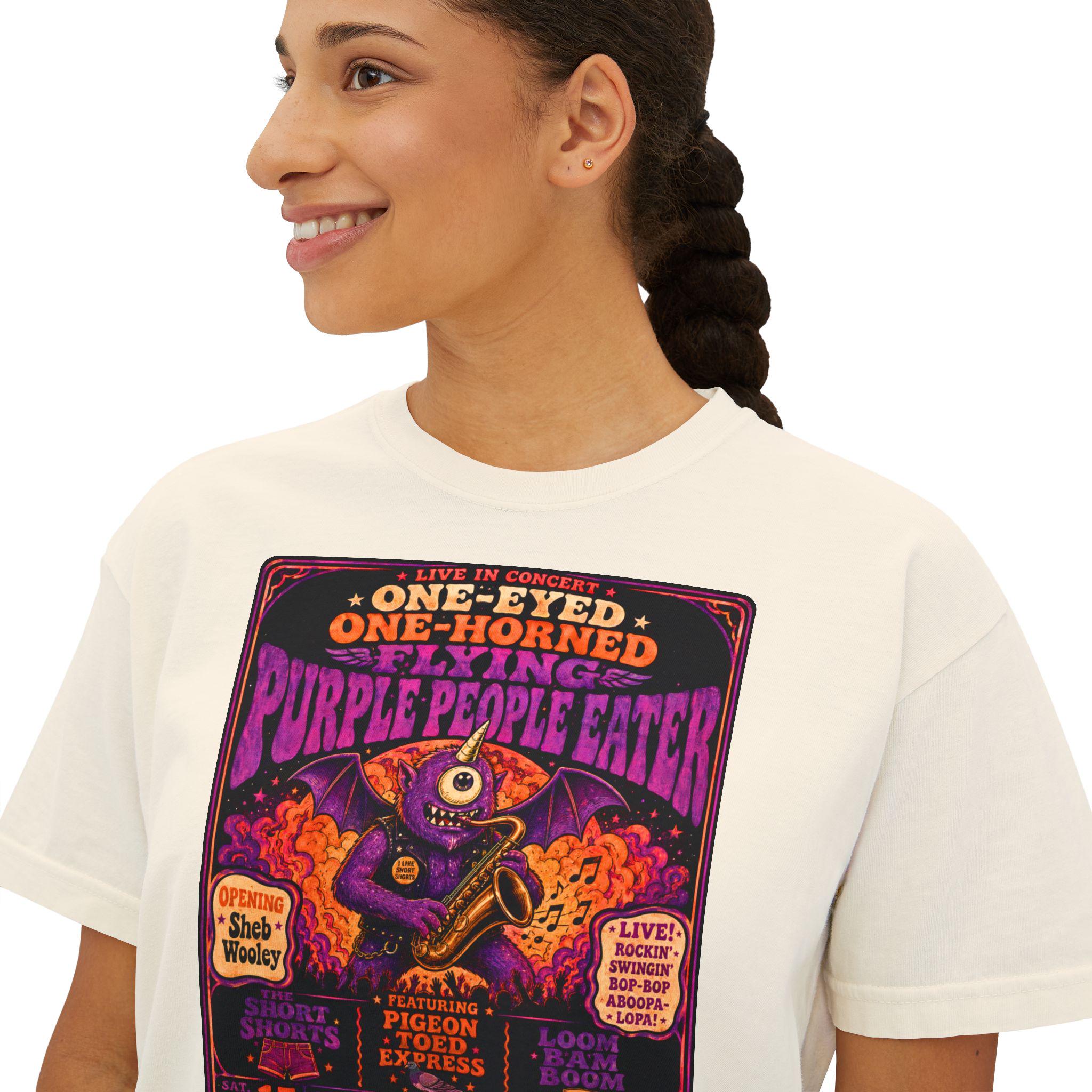 Purple Monster Concert Poster T-Shirt | Psychedelic Monster Graphic Tee