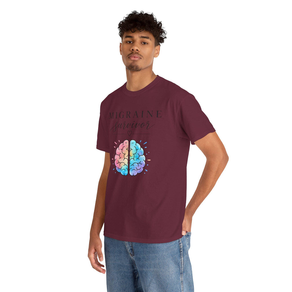 Migraine Survivor Shirt | Colorful Brain Graphic Tee, Mental Health Awareness