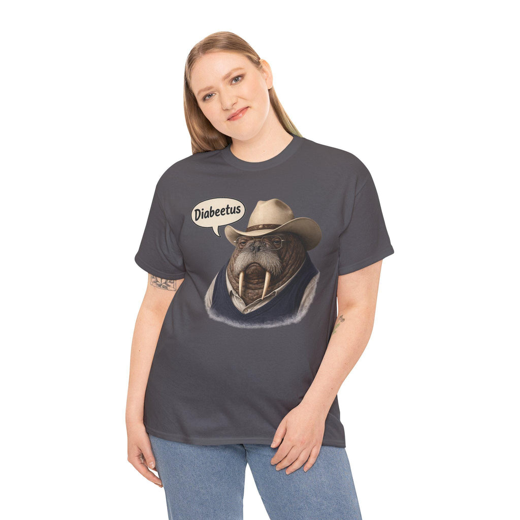 Funny Walrus Cowboy Shirt, Diabetes Humor Western Graphic Tee