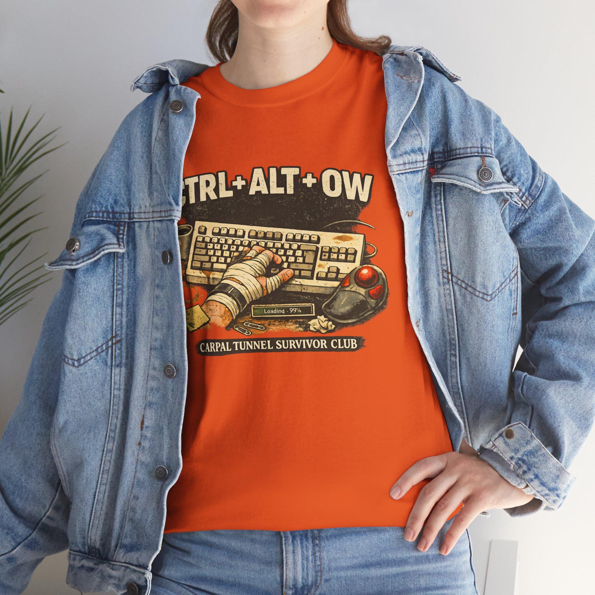CTRL ALT OW Carpal Tunnel Survivor Club Tee, Funny Office Gamer Gift