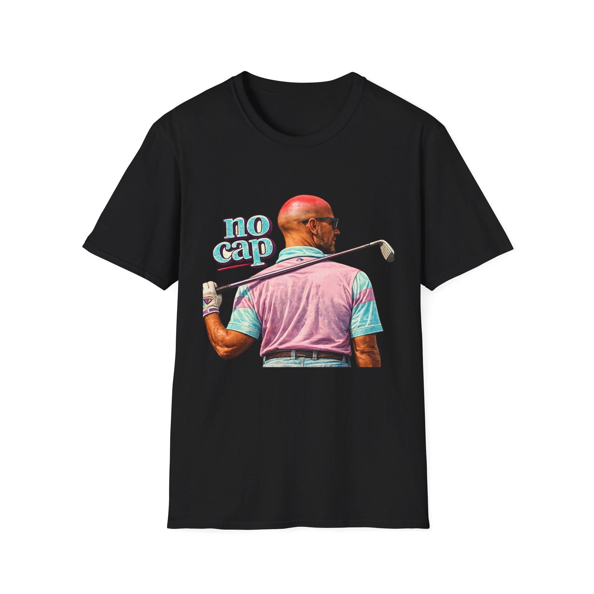 Retro 90s Bald Golfer Shirt: Funny Golf Humor Tee, Sunburn Head Joke