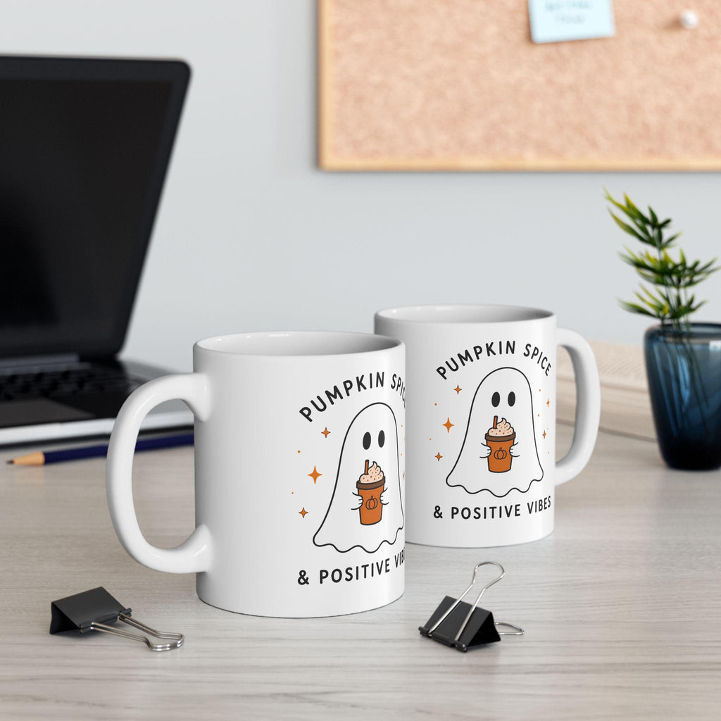 Ghost Pumpkin Spice Mug | Cozy Fall Ceramic Coffee Cup