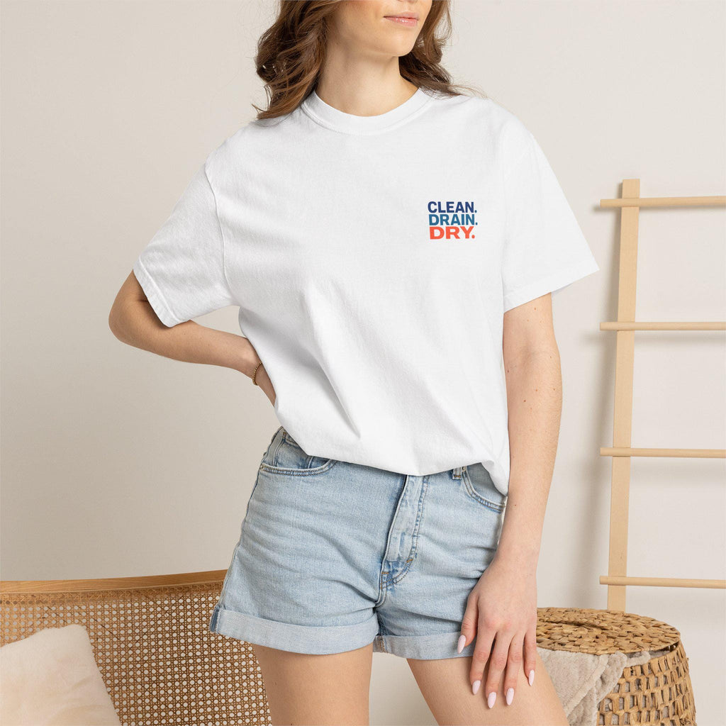Clean Drain Dry Lake Conservation Tee, Invasive Species Awareness Boating Shirt