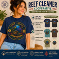 Reef Cleaner Badge T-shirt | Sea Turtle & Coral Conservation Graphic