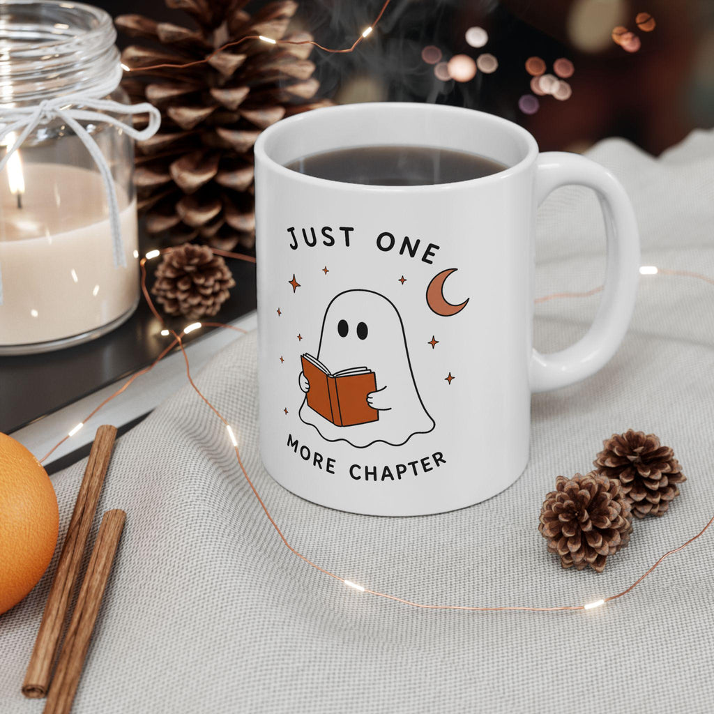 Ghost Reading Mug | Cozy Autumn Book Lover Ceramic Cup