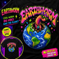 Psychedelic Earthworm T-Shirt, Funky Cartoon Worm, Vaporwave Streetwear Tee