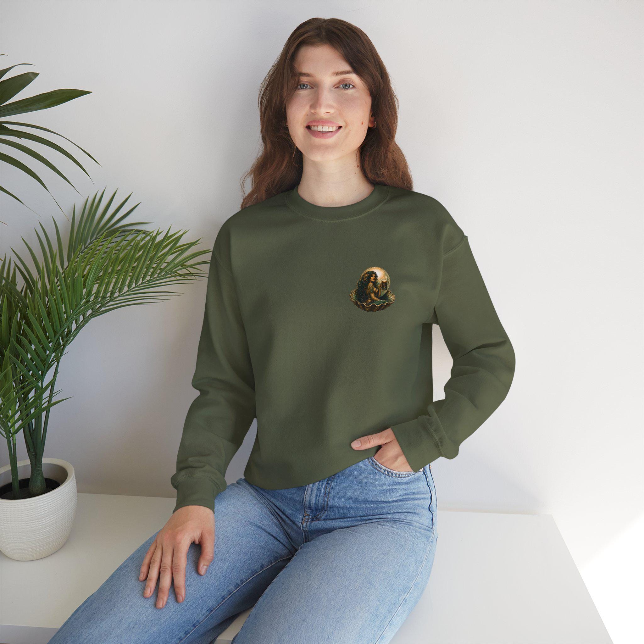 Mermaid Vintage Poster Crewneck Sweatshirt | Murky Pearl