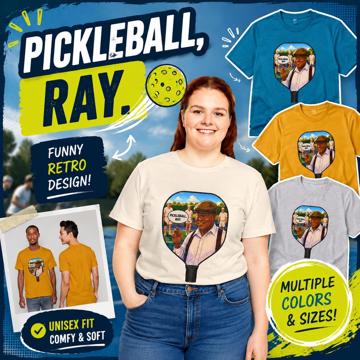 Pickleball, Ray Retro Parody Shirt