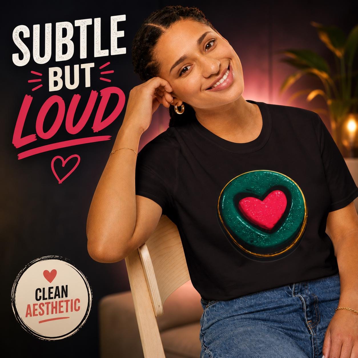 Heart O Graphic Tee, Minimal Love Symbol Streetwear Shirt