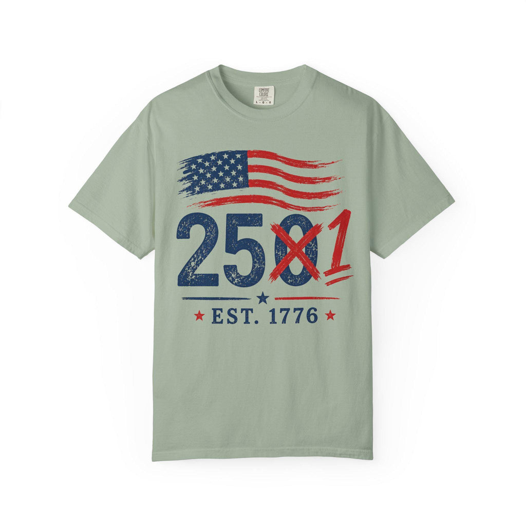 4th of July 2027 Comfort Colors 251 EST 1776 Distressed Flag Graphic Tee