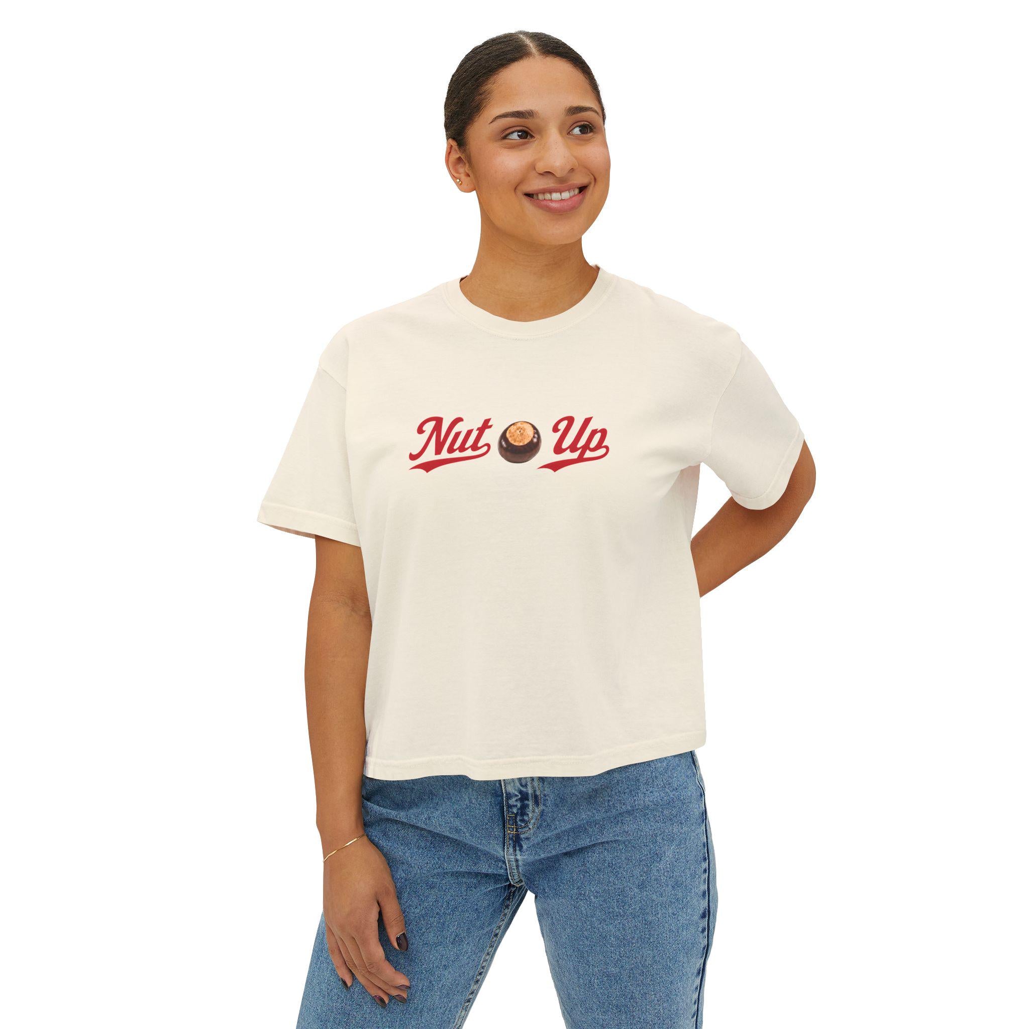 Buckeye Nut Graphic Boxy Tee | Ohio Inspired Nature Shirt, Vintage Script T-Shirt
