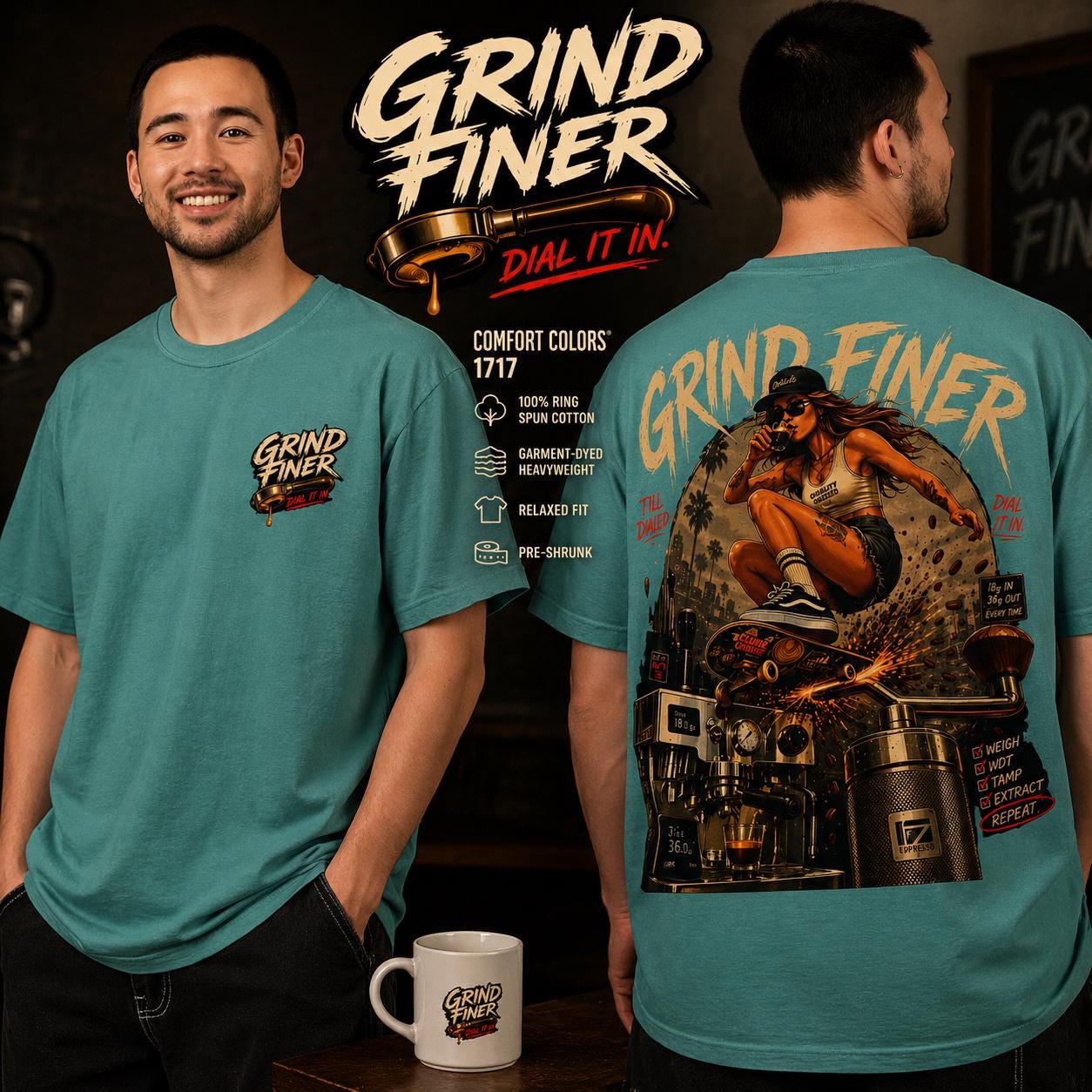 GRIND FINER Espresso Specialty Coffee Shirt
