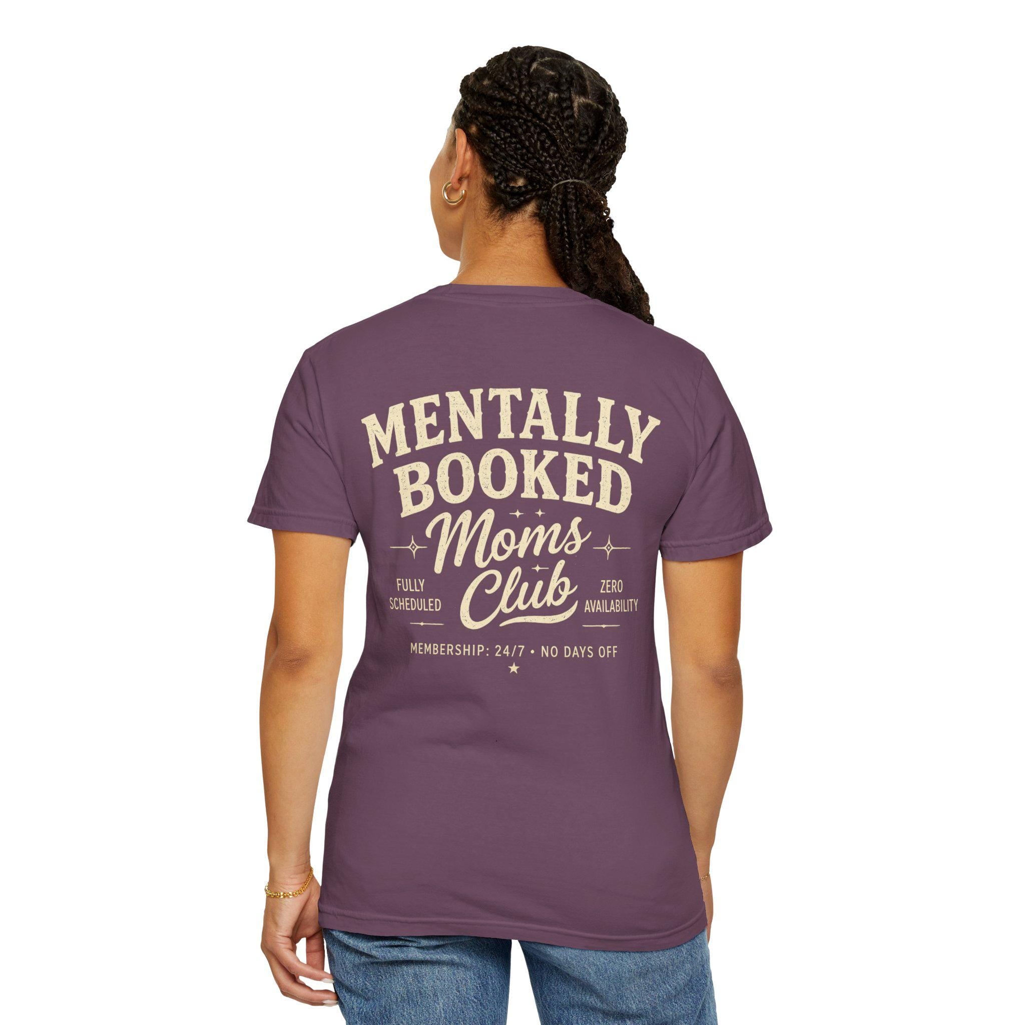Mentally Booked Moms Club Shirt, Vintage Collegiate Style, Motherhood Humor Tee
