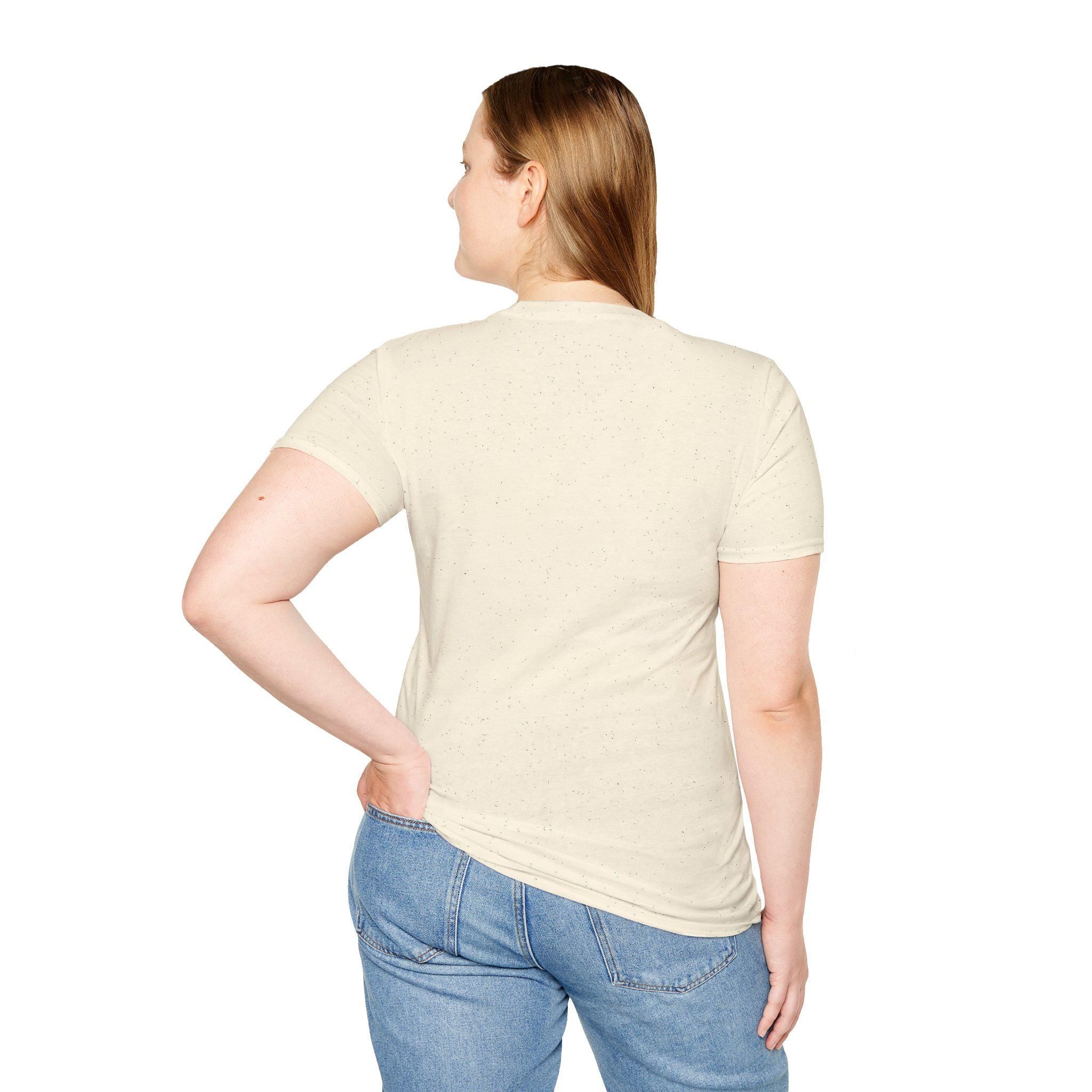 Dog Silhouette Sunset Landscape Tee, Unisex Softstyle Nature Shirt