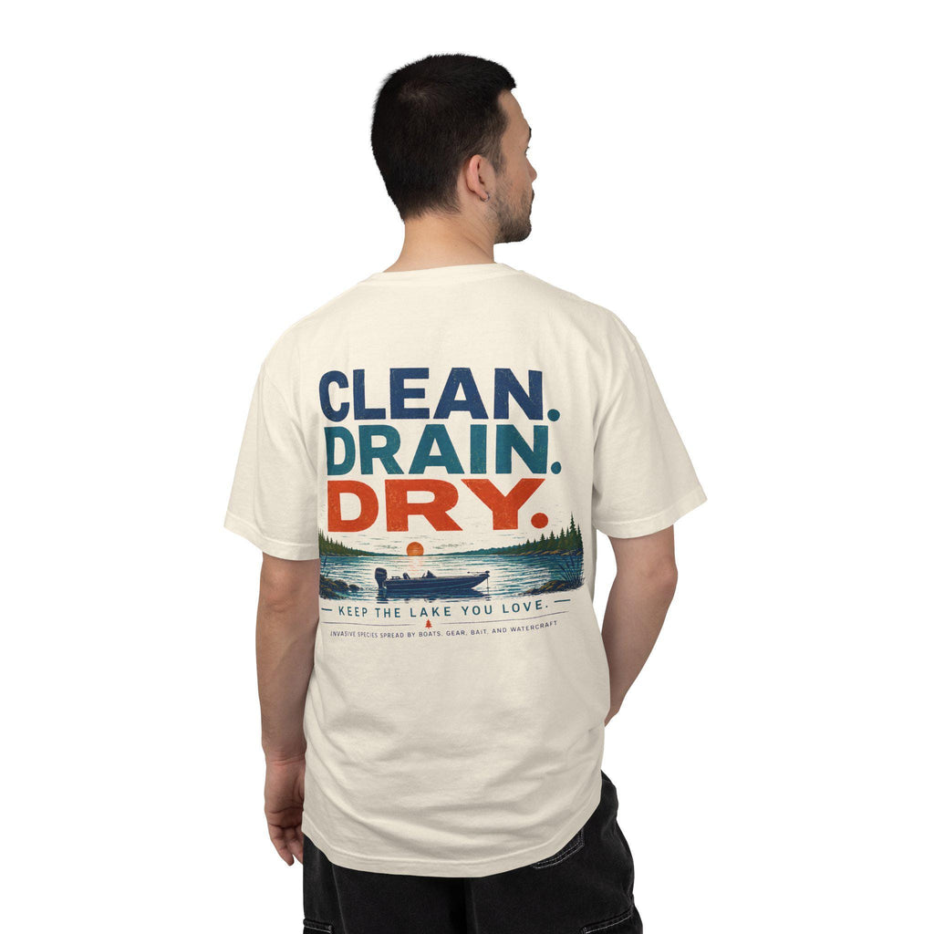 Clean Drain Dry Lake Conservation Tee, Invasive Species Awareness Boating Shirt