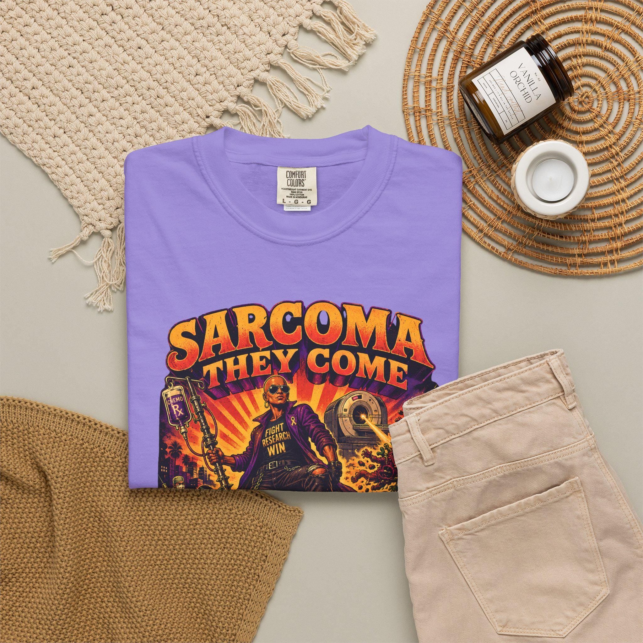 Sarcoma They Come They Fall Fight Research Shirt, Vintage Horror Tee