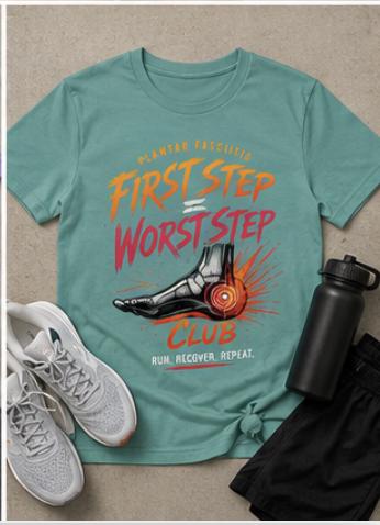 Plantar Fasciitis Club Shirt, Runner Heel Pain Recovery Tee, Marathon Comfort Apparel