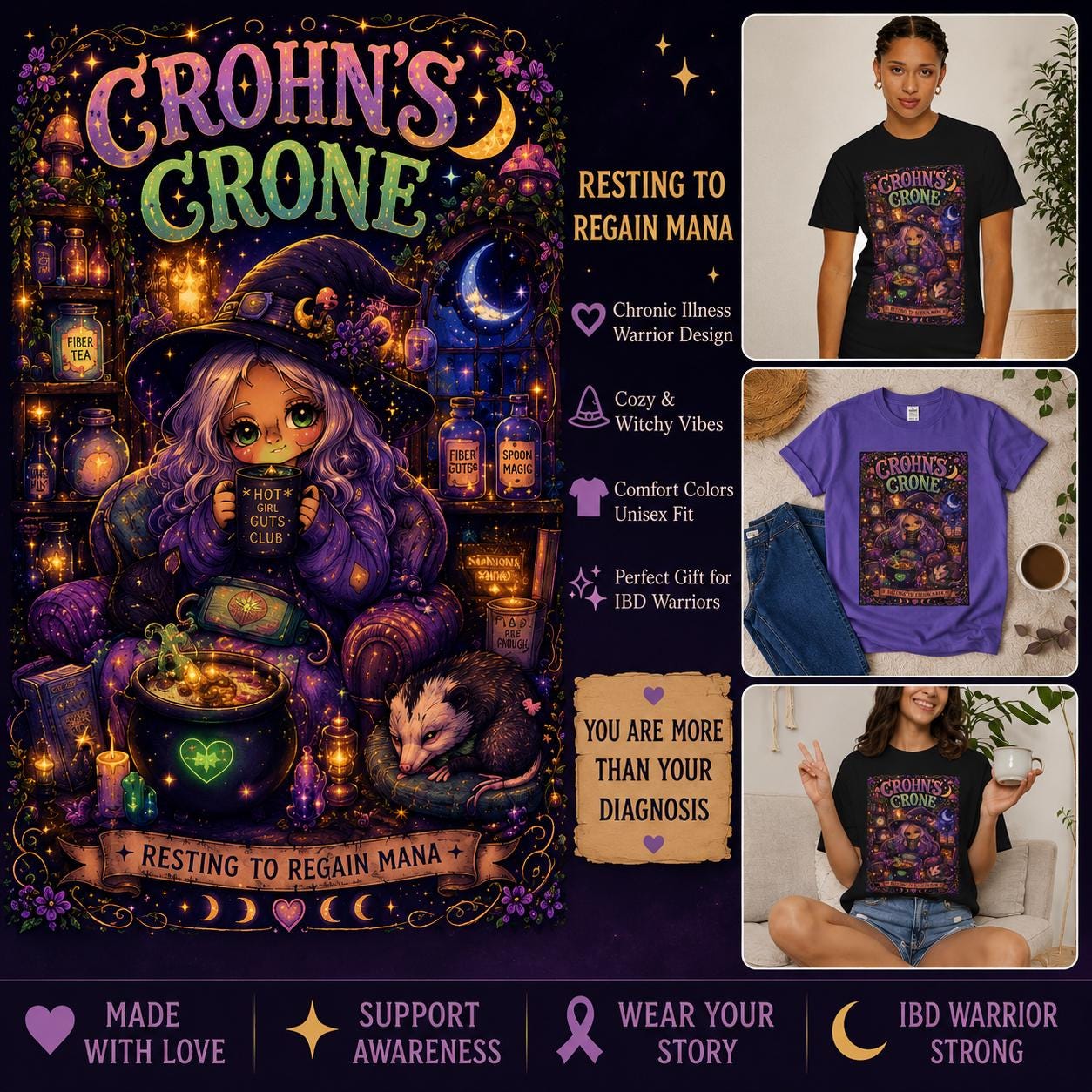 Crohn's Crone Shirt, Resting To Regain Mana
