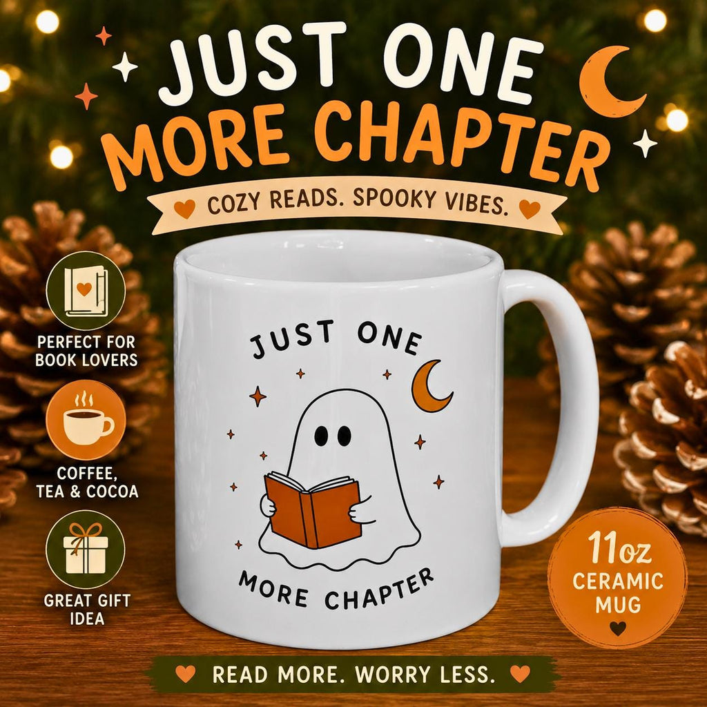 Ghost Reading Mug | Cozy Autumn Book Lover Ceramic Cup