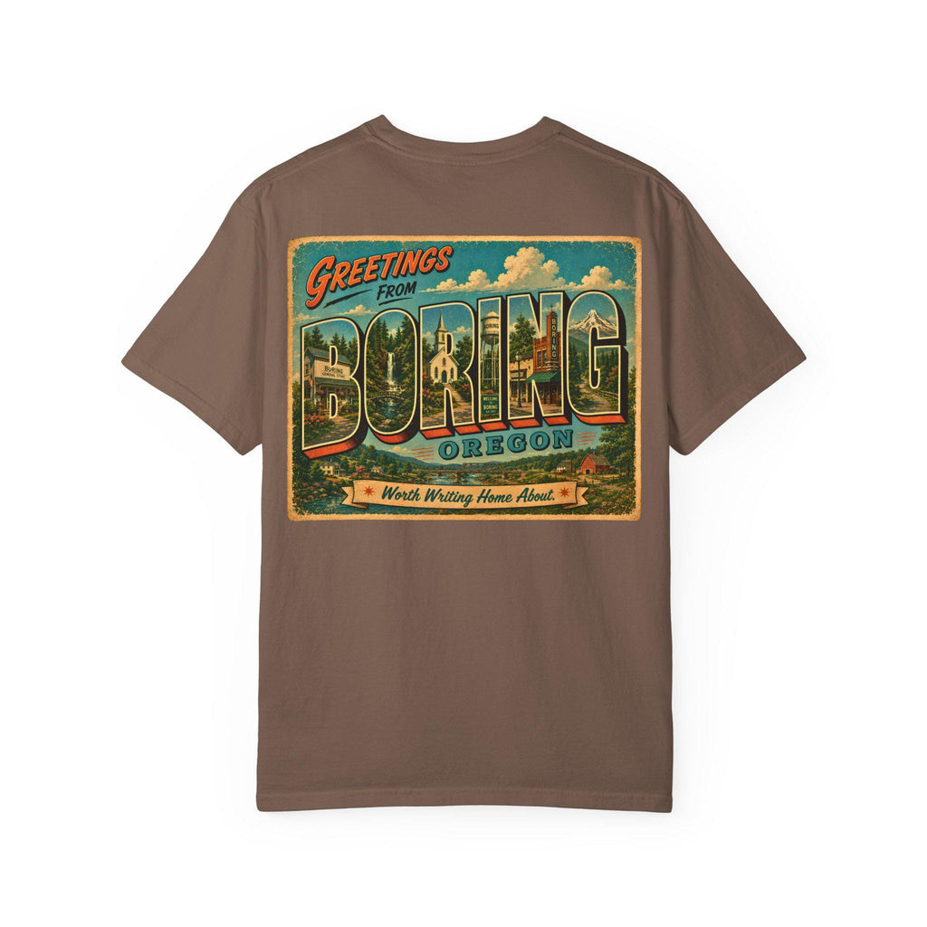 Greetings From Boring Oregon T-shirt | Retro Postcard Graphic